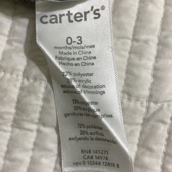 NWT Carter’s grey heather knit beanie with pink chiffon flower. - Picture 3 of 8